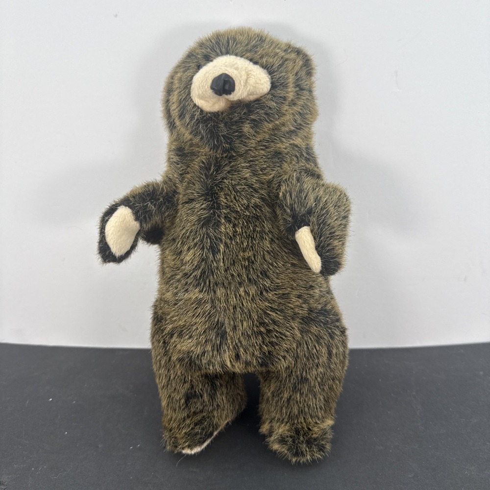 Vintage FOLKMANIS Furry Folk Folktails Brown Grizzly Bear Hand Puppet 11" Plush